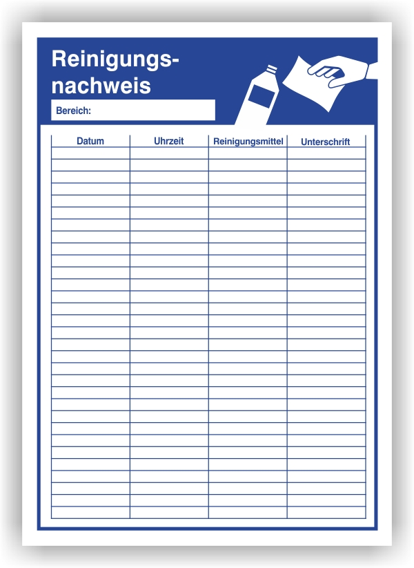 Reinigungsnachweis