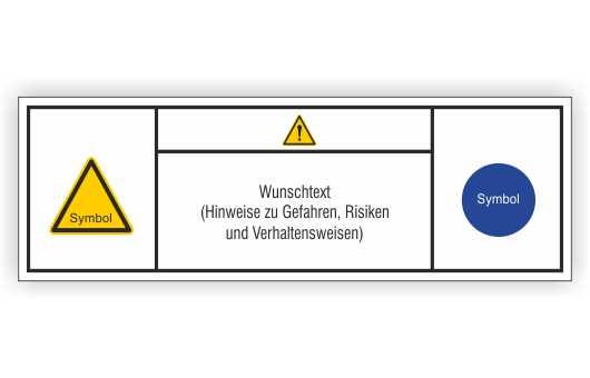 Warnschild mit Signalwort nach neuer Norm 3864-2