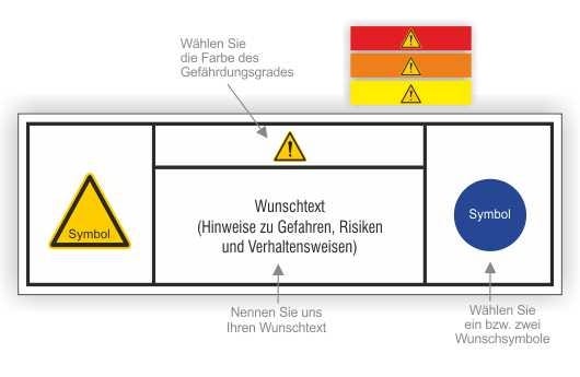 Schild ohne Signalwort mit Warnfarbe