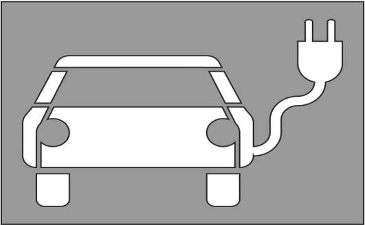 Edelstahlschablone mit Elektroautosymbol