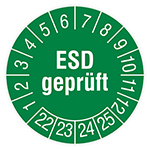 Pruefplakette ESD geprueft