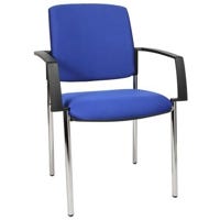 Konferenzstuhl B2B 10, gepolstert, 4-Fußgestell, Bezug blau - Frontansicht