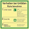 Sicherheitsaushang Verhalten bei Unfällen