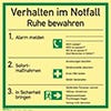 Sicherheitsaushang Verhalten im Notfall