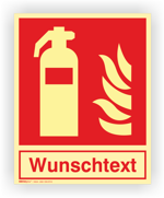 Brandschutzzeichen - Feuerlöscher mit Wunschtext