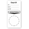 Grundplakette, Geprüft am… durch… gemäß… nächste Prüfung