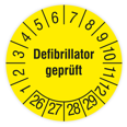 Prüfplakette, Defibrillator geprüft, 2026, Dokumentenfolie mit Oberflächenschutz