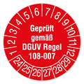 Prüfplakette Lager, Geprüft gemäß DGUV Regel 108-007, 2024