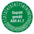 Prüfplakette Türen und Tore, Geprüft gemäß ASR A1.7, 2022