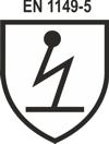 Piktogramm - EN 1149-5 Schutzkleidung mit antistatischen Eigenschaften