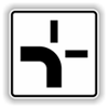 Zusatzzeichen - Verlauf der Vorfahrtsstraße