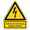 Warnzeichen mit integriertem Zusatztextfeld