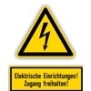 Kombination eines einzelnen Warnschildes mit einem Zusatzschild